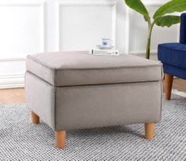 Atelier Del Sofa Puf de Algodón Marrón con Almacenamiento